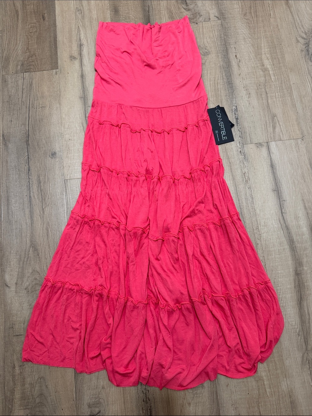 INC International Concepts Bright Pink Tiered Maxi Skirt